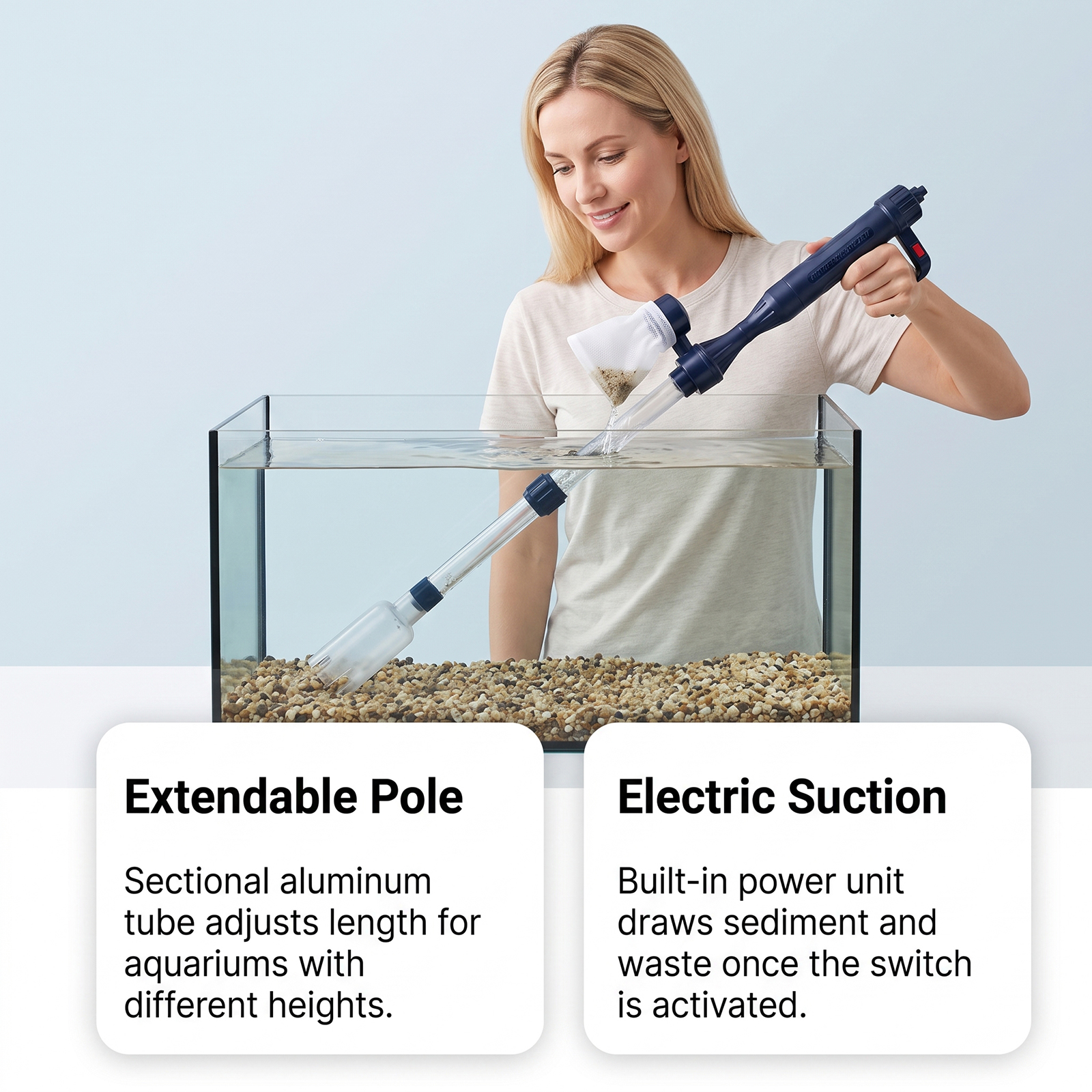 Retractable Tubular Fish Tank Electric Sewer Battery Box English White Box Battery Electric, 11.5 X 5.8 X 30.5cm detail photo 1