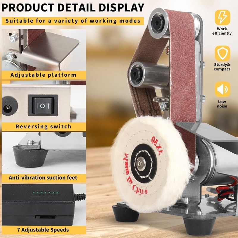 Mini Electric Belt Sander Grinder DIY Polishing Machine Sanding Tools Kit C