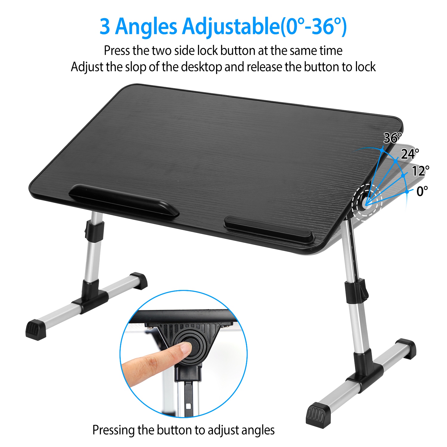 S-L Size Options -- 1Pc Foldable Laptop Stand Height Angle Adjust Notebook Bed Desk Breakfast Reading Table For Sofa Couch Floor Dormitory