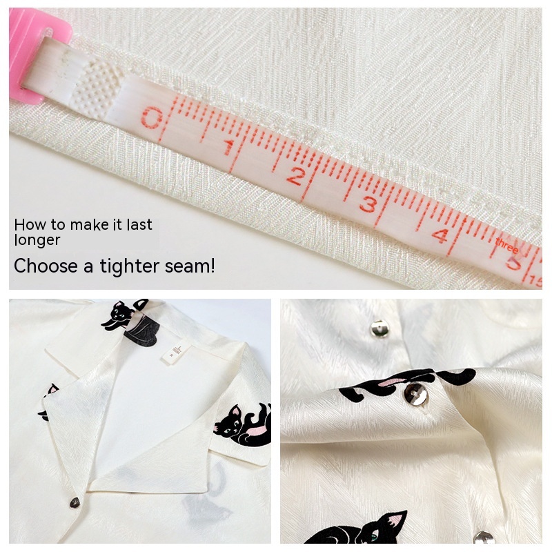 Women's Fashion Thread Ice Silk Pajamas Homewear Suit