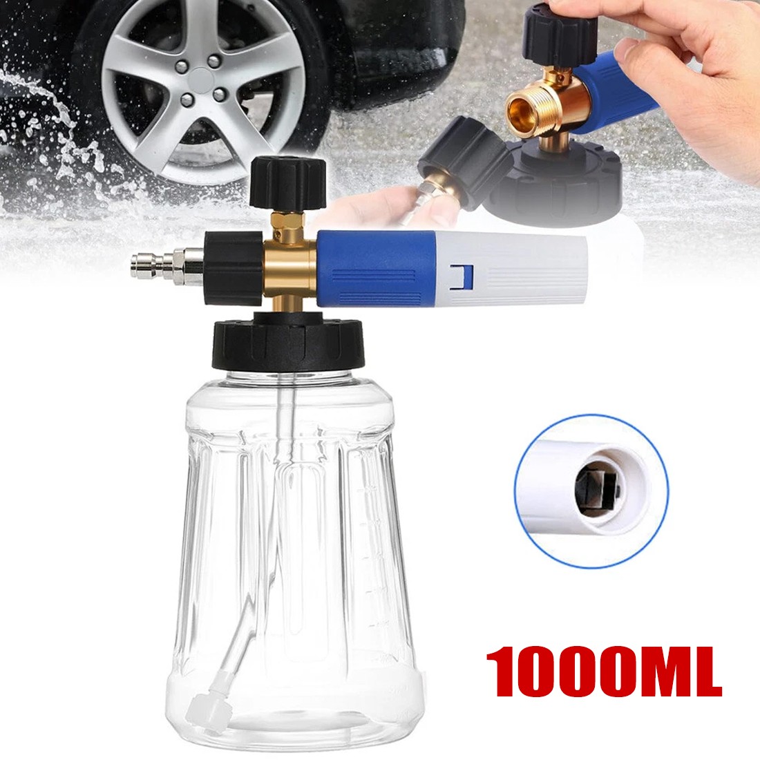 Quick Release 14 Snow Foam Lance Pressure Washer Gun Soap Cannon Bottle
