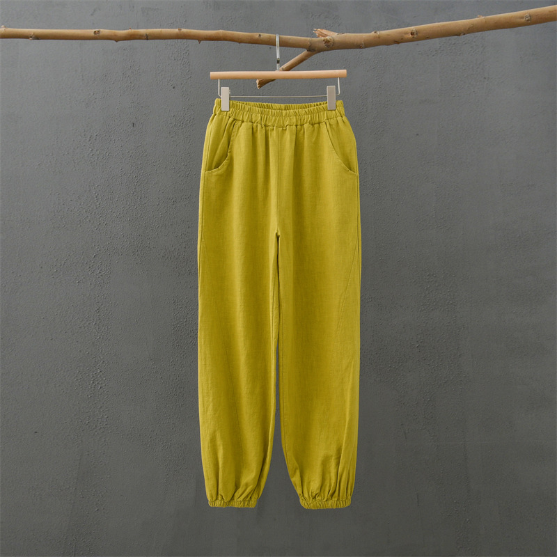 Title 6, Pantalon décontracté en coton et lin pour femme