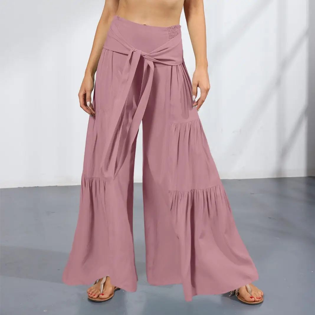 Hair Europe And The United States New Women's Pleated Loose Wide Leg Pants