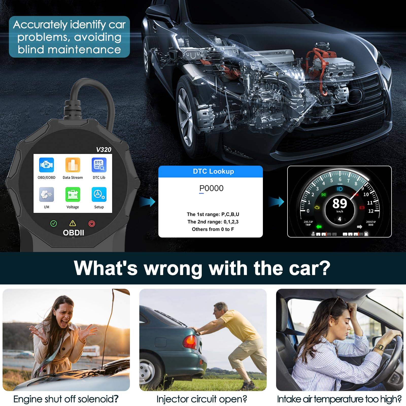 Automotive OBD2 Scanner OBD Code Reader Car Check Engine Fault Diagnostic Tool — foto 8