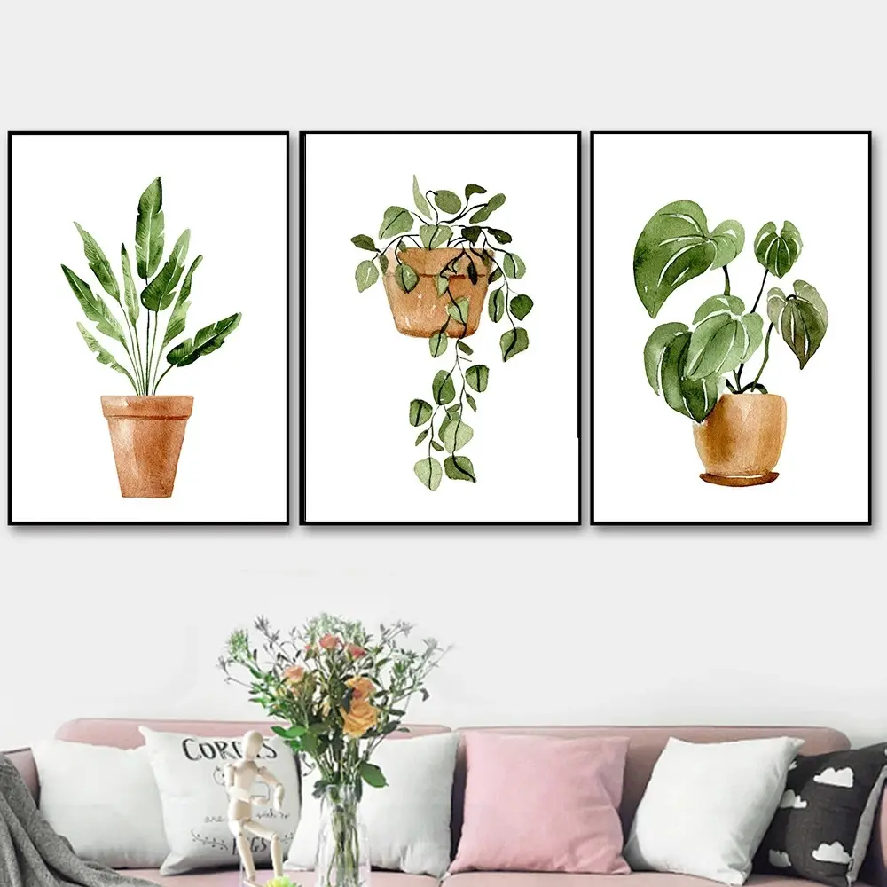 Simple Style Green Plants Wall Art Picture