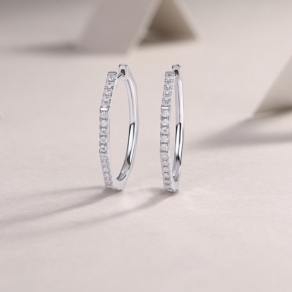 Modern Star Moissanite Earrings – Platinum Plated S925 Sterling Silver – Elegant