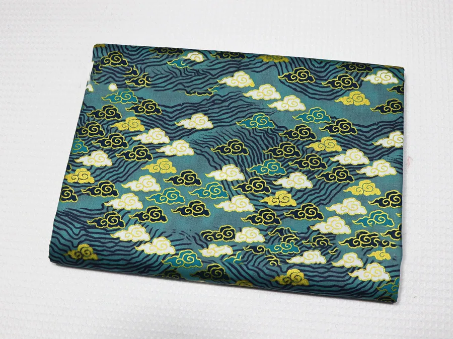 Japanese Zefeng Gilding Cotton Active Printing Clothing Fabric - Green