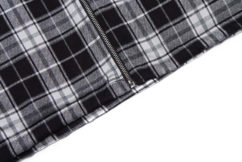 Men's Embroidered Letter Padded Plaid Lapel Cotton Jacket