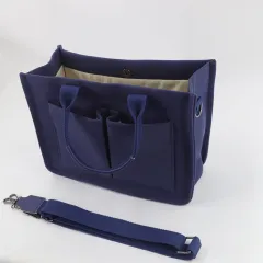 New Large Capacity Canvas Tote Bags For Women Work Commuting Carrying Bag College Style Student Outfit Book Shoulder Shopper Bag - Blue - View 1