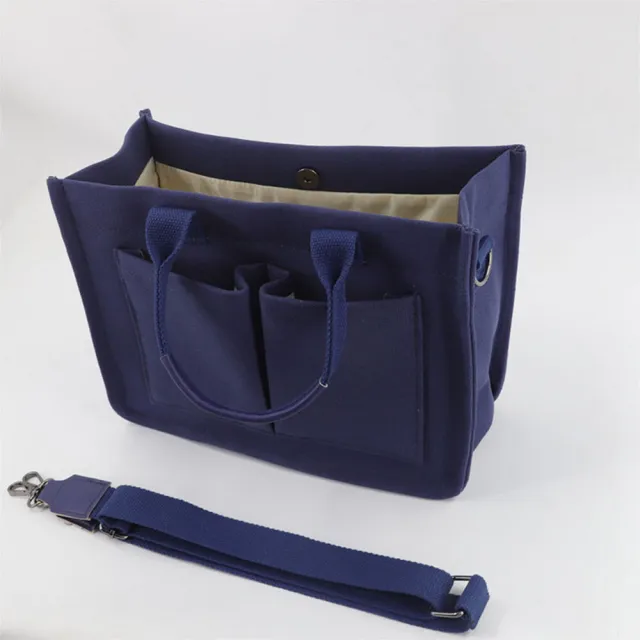 New Large Capacity Canvas Tote Bags For Women Work Commuting Carrying Bag College Style Student Outfit Book Shoulder Shopper Bag Blue - Shop at LoveMi