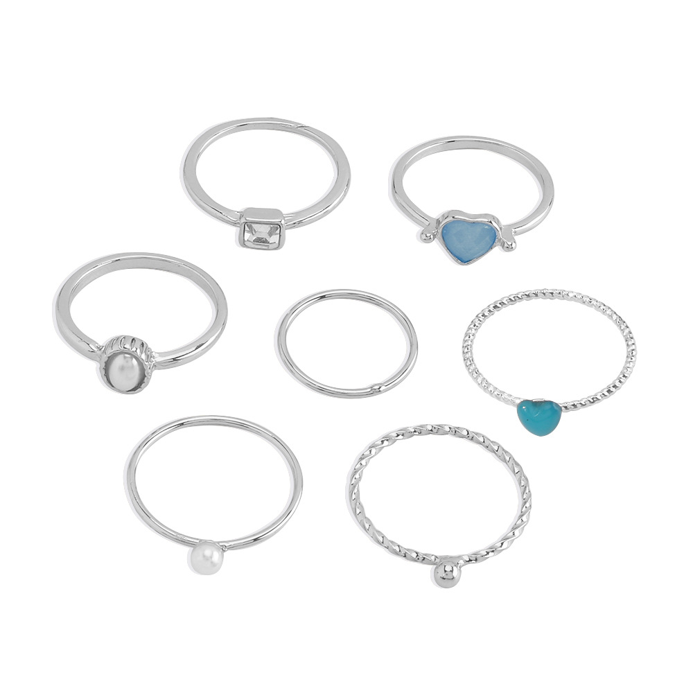 Imitation Pearl Ring Alloy Diamond Retro Personality