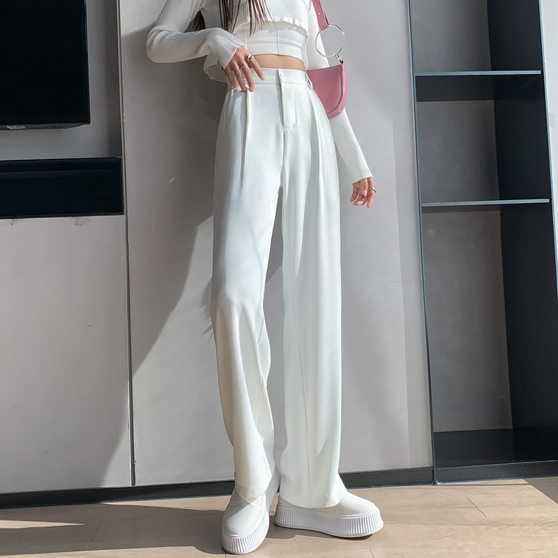 Title 1, Loose, High Waist, Thin, Drape, Straight Suit P...