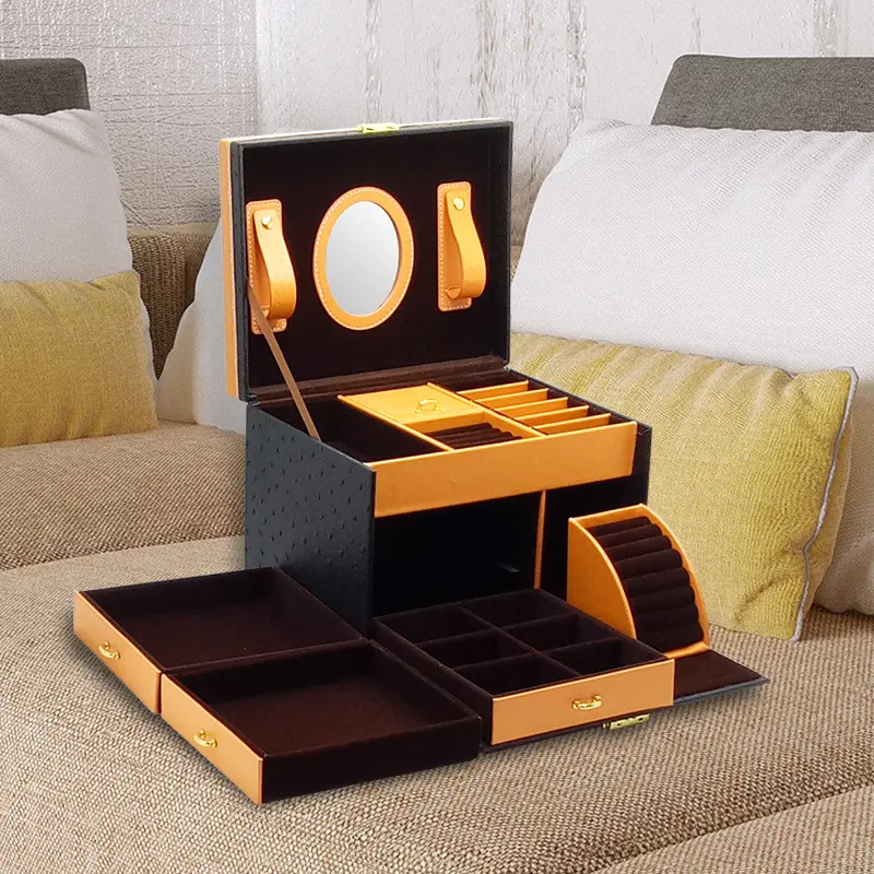 Leather Jewelry Storage Drawer High-end Box