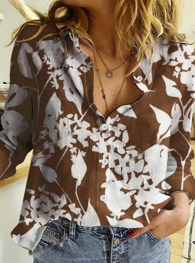 Women's Spring Summer Long Sleeve Casual Shirt Multicolour - Shop at LoveMi