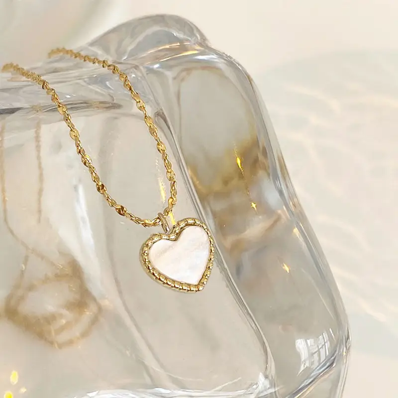 Versatile White Shell Love Titanium Steel Necklace