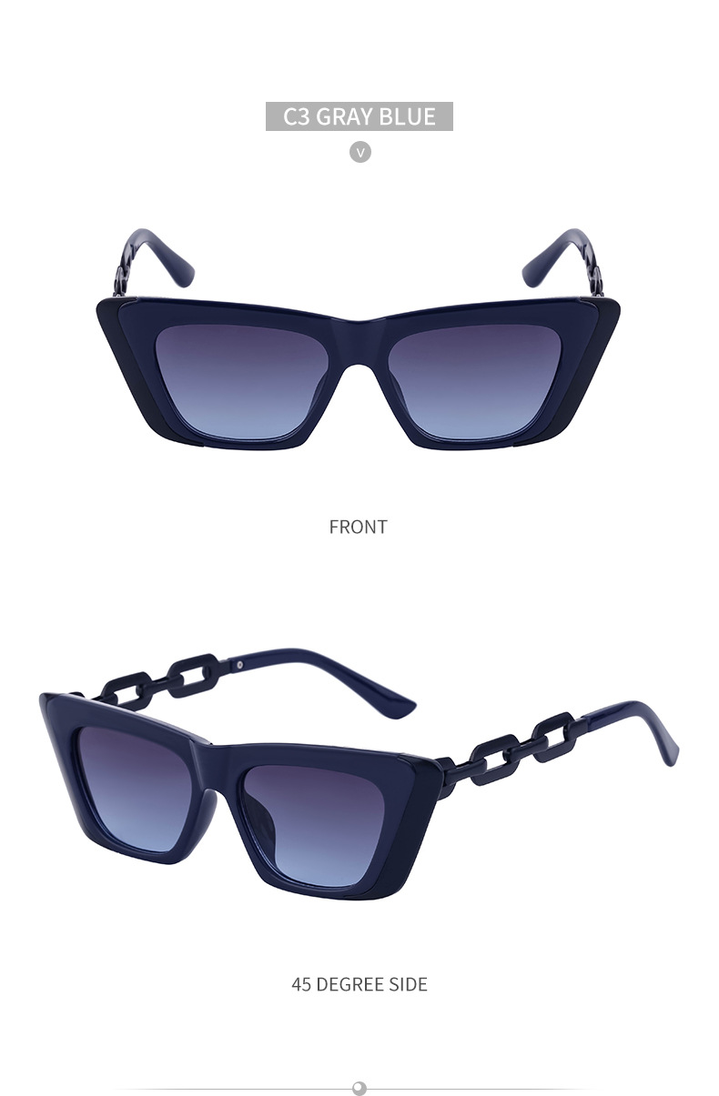 Title 10, Chain Small Frame Sunglasses Personality Cat Eyes