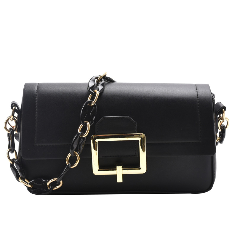 Popular Thick Chain One-shoulder Armpit Small Square Female Texture Simple Messenger Bag