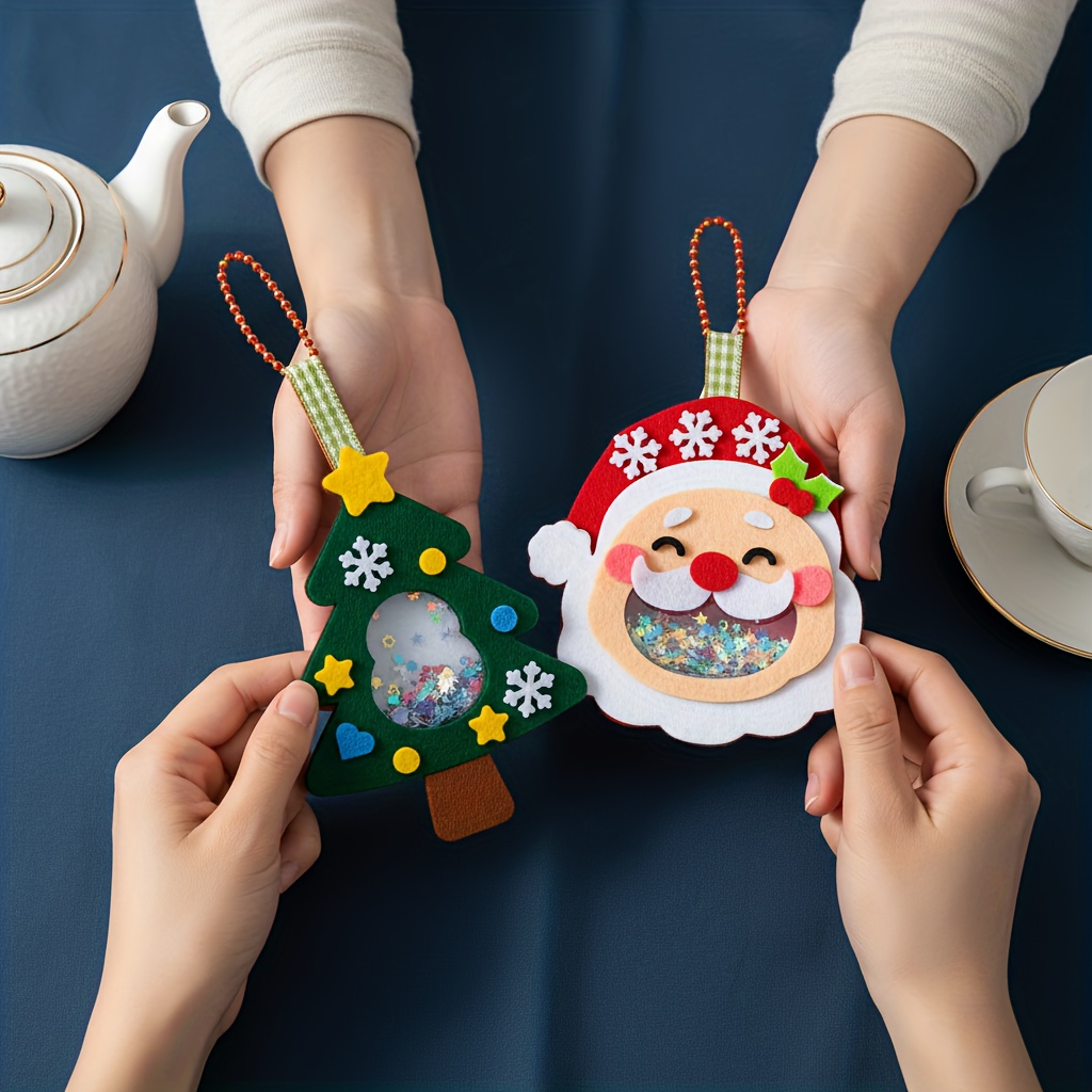 4pcs Christmas Felt Applique Kit, Handmade Ornament