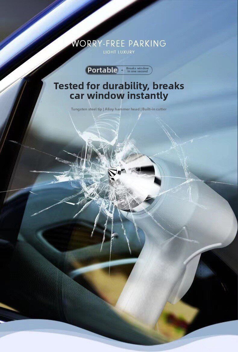 Multifunctional Car Window Breaker Escape Hammer, Vehicle Emergency Self-Defense Glass Breaking Tool, One Second Window Shatter Device 5