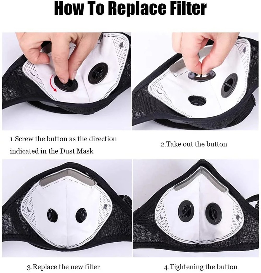 Bike Sports Worksite Facepiece Half Face Cover Mask Respirator With Filter Valve — image 12