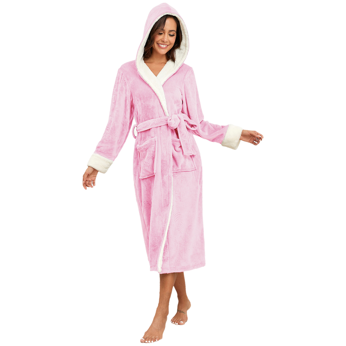 Women's winter loungewear - cozy plush robe complete set