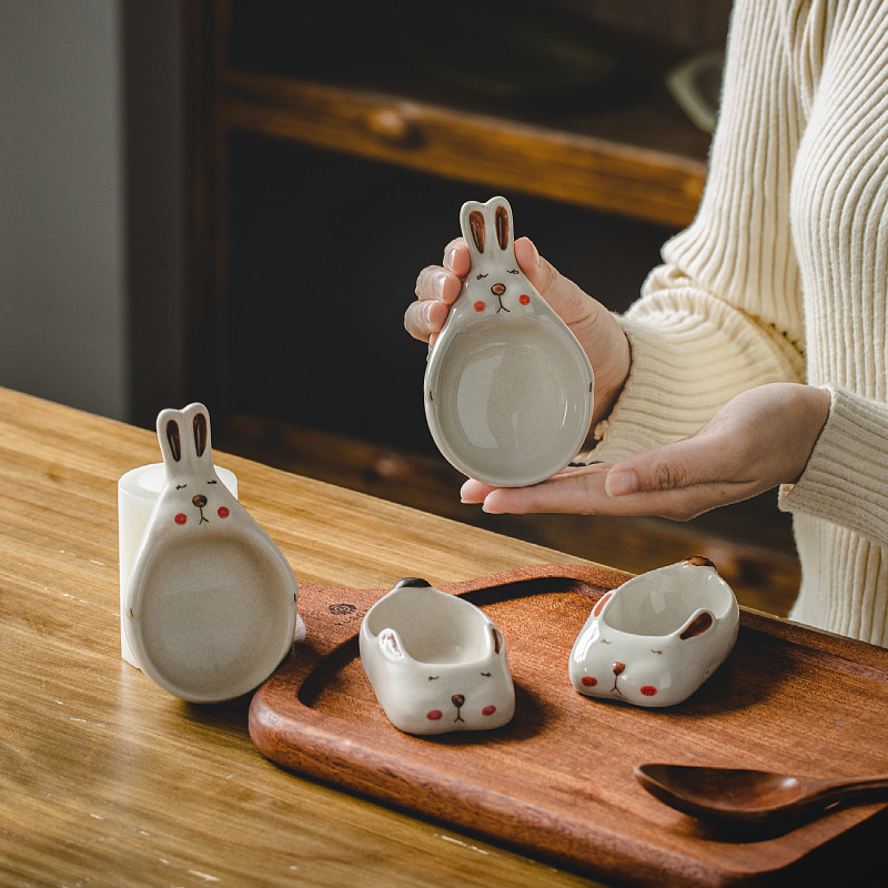 Title 5, Creative Cute Rabbit Ceramic Saucer Dish