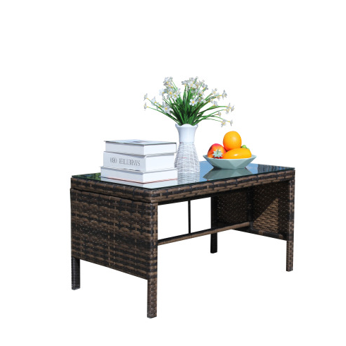 Outdoor Patio Furniture 1 Coffee Table With Clear Tempered Glass — foto 14