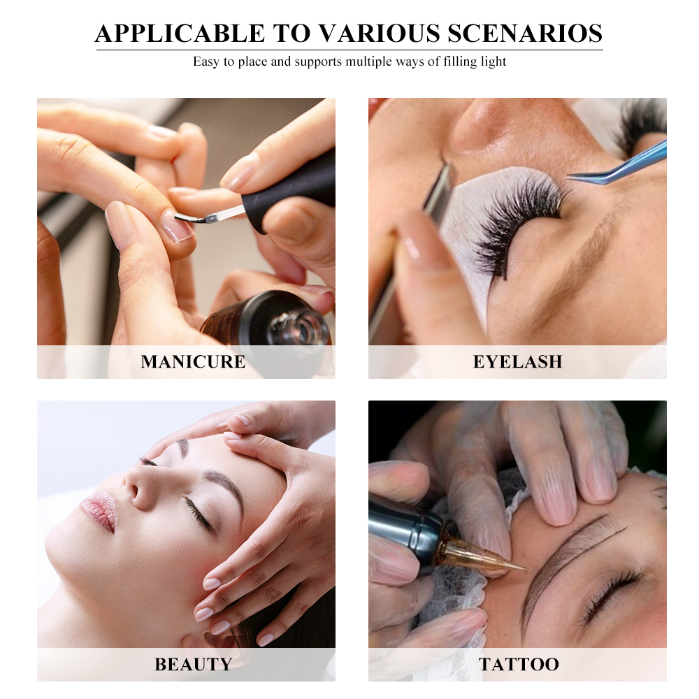 Half Moon Light For Nail Desk, 17inch Professional LED Light With 3 Color Temperatures & Dimmer, Multi-Purpose Lighting For Eyelash Extensions, Nail Art, Tattoos, Reading