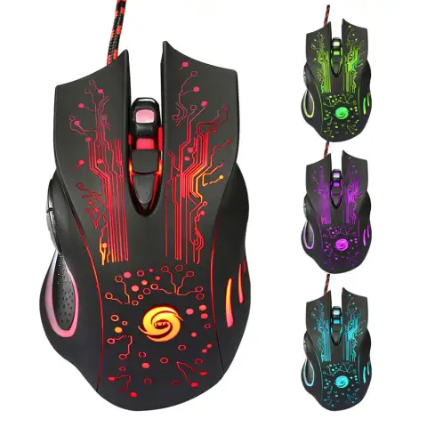 USB Wired Gaming Mouse 5500DPI Adjustable 7 Buttons LED