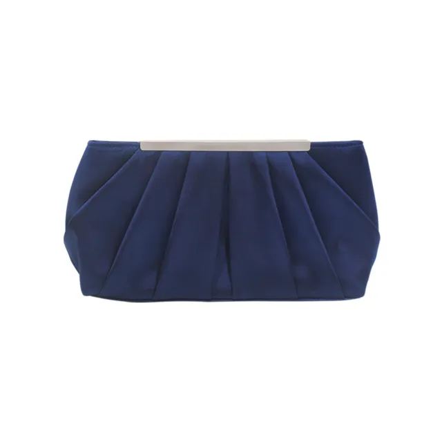 Ladies' Pleated Satin Dinner Clutch Bag Blue - Shop at LoveMi