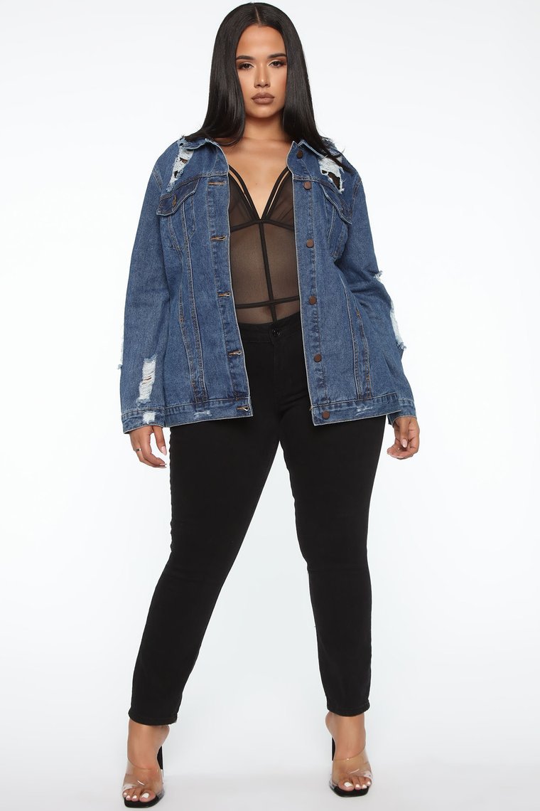 Fashion All Match Women's Denim Jacket Top Blue - Shop at LoveMi