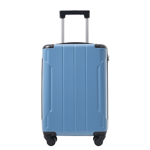 20-Inch Hardshell Carry-On Luggage, Lightweight Durable ABS Suitcase with Spinner Wheels, Built-in TSA Lock, 2 Packing Cubes, Blue-gray-16