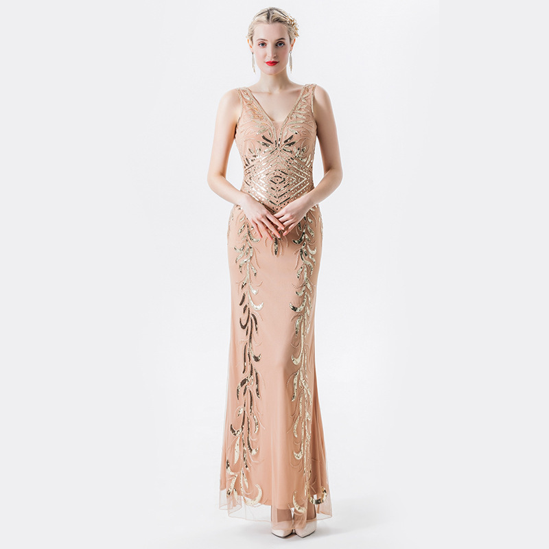 Sequin V-Neck Maxi Dress, picture 4 of 6