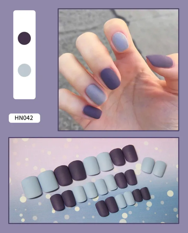 Nail Art Finished Fake Nail Scrub Nail Patch Wearable 2Color - Shop at LoveMi