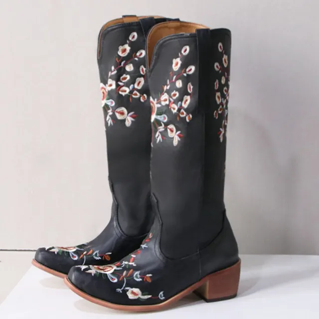 Vintage Boots Embroidered Western High Barrel Red - Shop at LoveMi