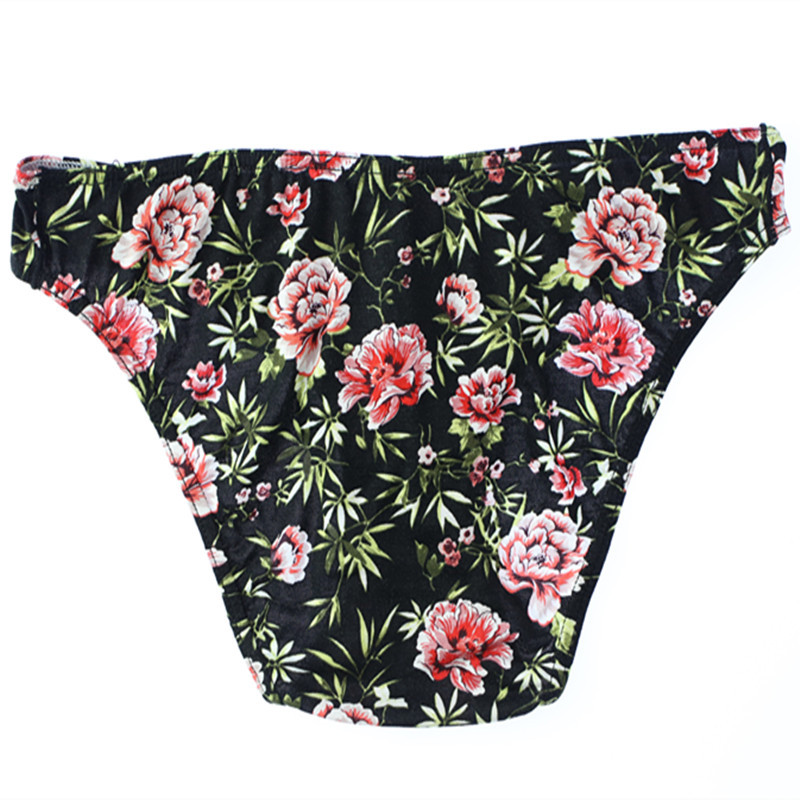 Title 2, Flower Printed Low Waist Men Briefs Breathable ...