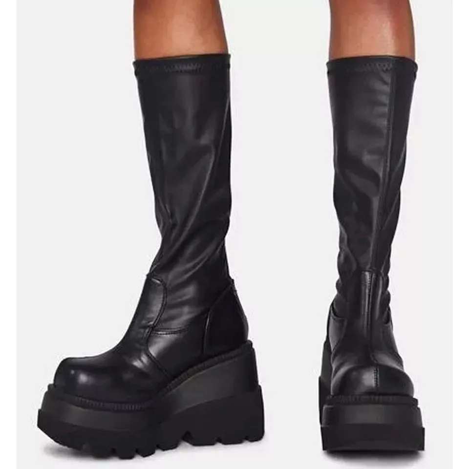 Platform Shoes Boots Women Winter Shoes Genuine Leather - 8Style-36