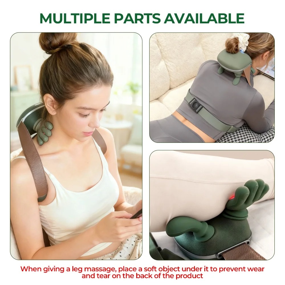 Bionic Finger Neck & Shoulder Massager, Wireless Cervical Trapezius Kneading Massage Shawl With Brushless Motor