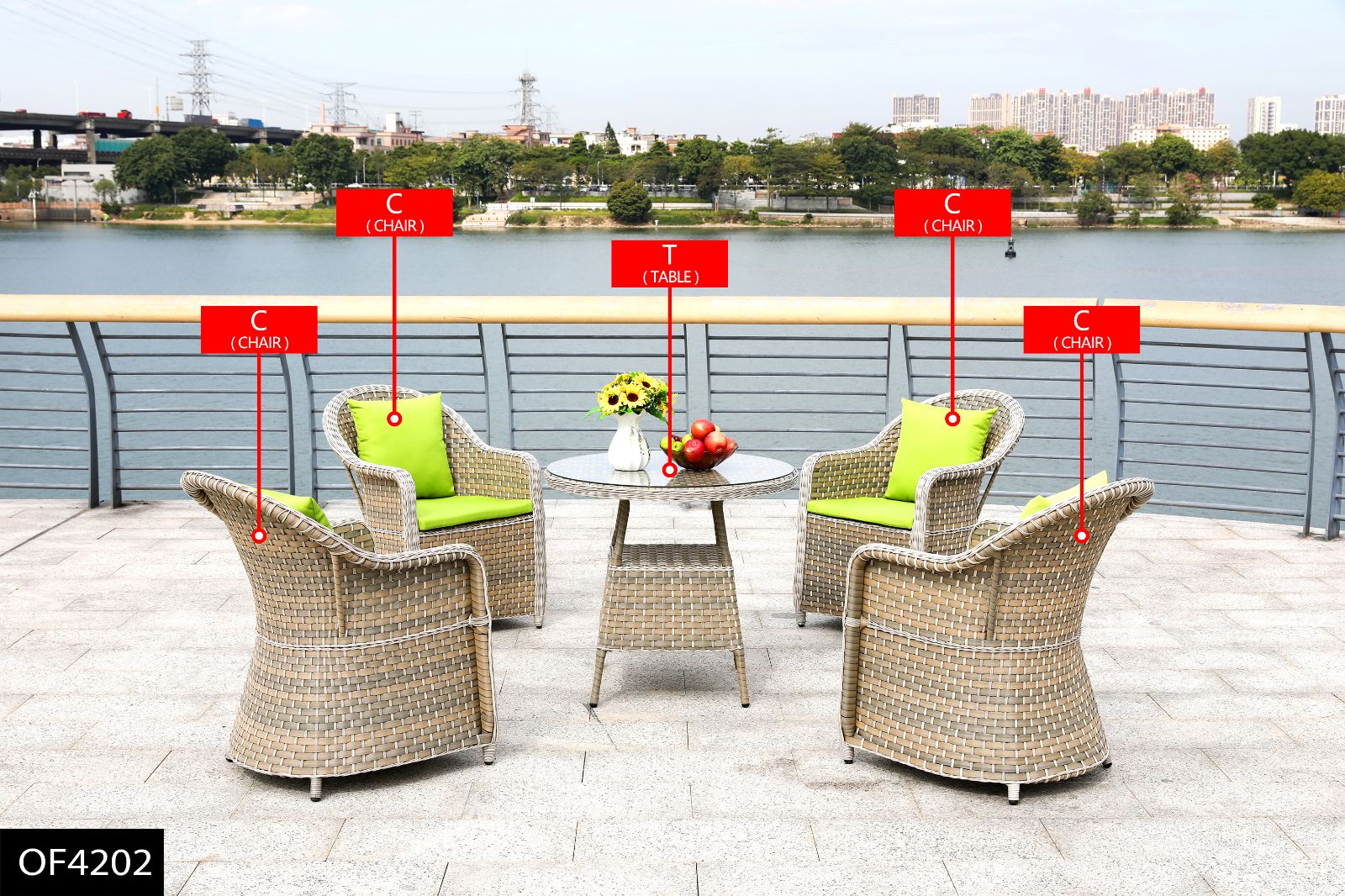 Pickup Only --32.5  Polyethylene And Iron Grey 7-Piece Outdoor Sofa Set