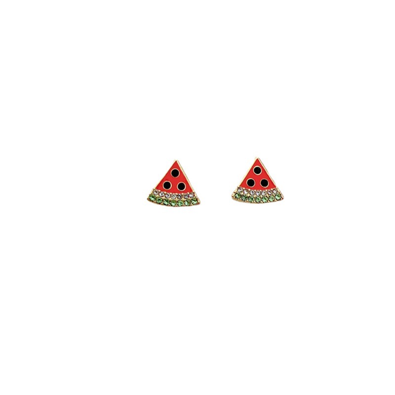 Women's Enamel Glaze Colored Diamond Inlaid S925 Silver Stud Earrings