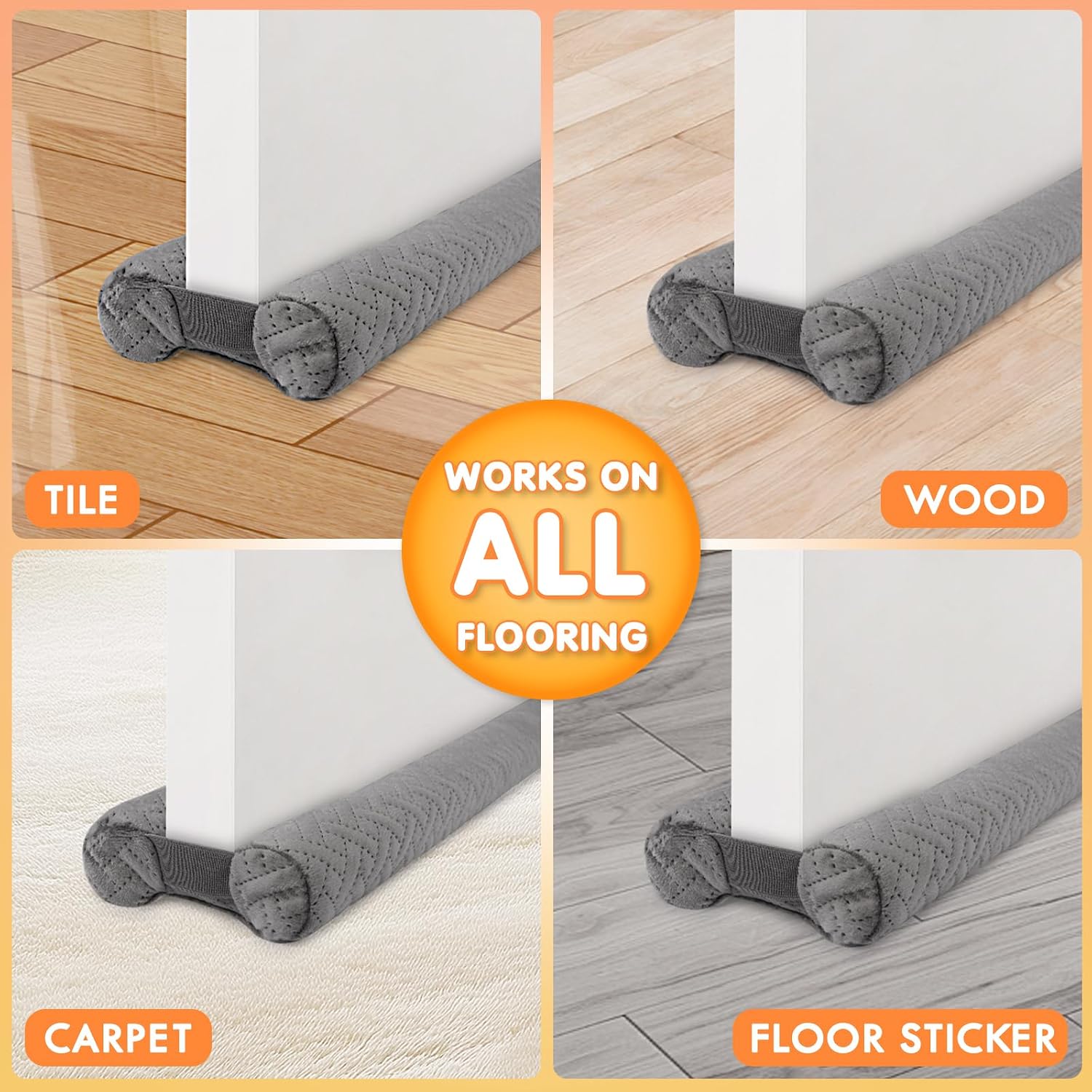 Premium Velvet Under Door Draft Stopper, Adjustable Windproof Seal For Blocking Cold Air, Light, Dust And Noise 5
