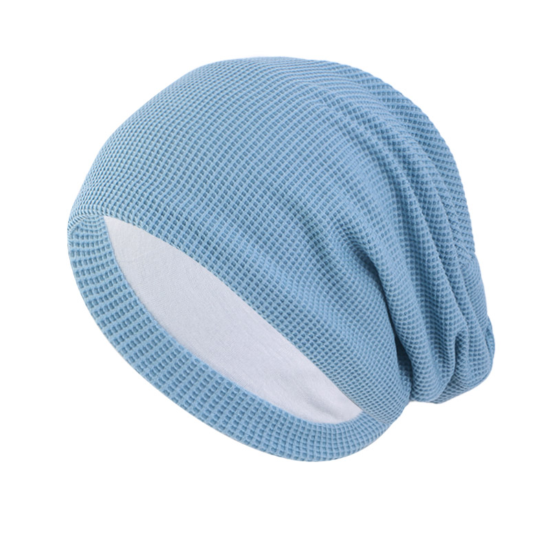 New Cotton Beanie Hat Double Layer Warmer Check Couple Unisex Slouchy Baggy Hat Chemo Turban Headcover