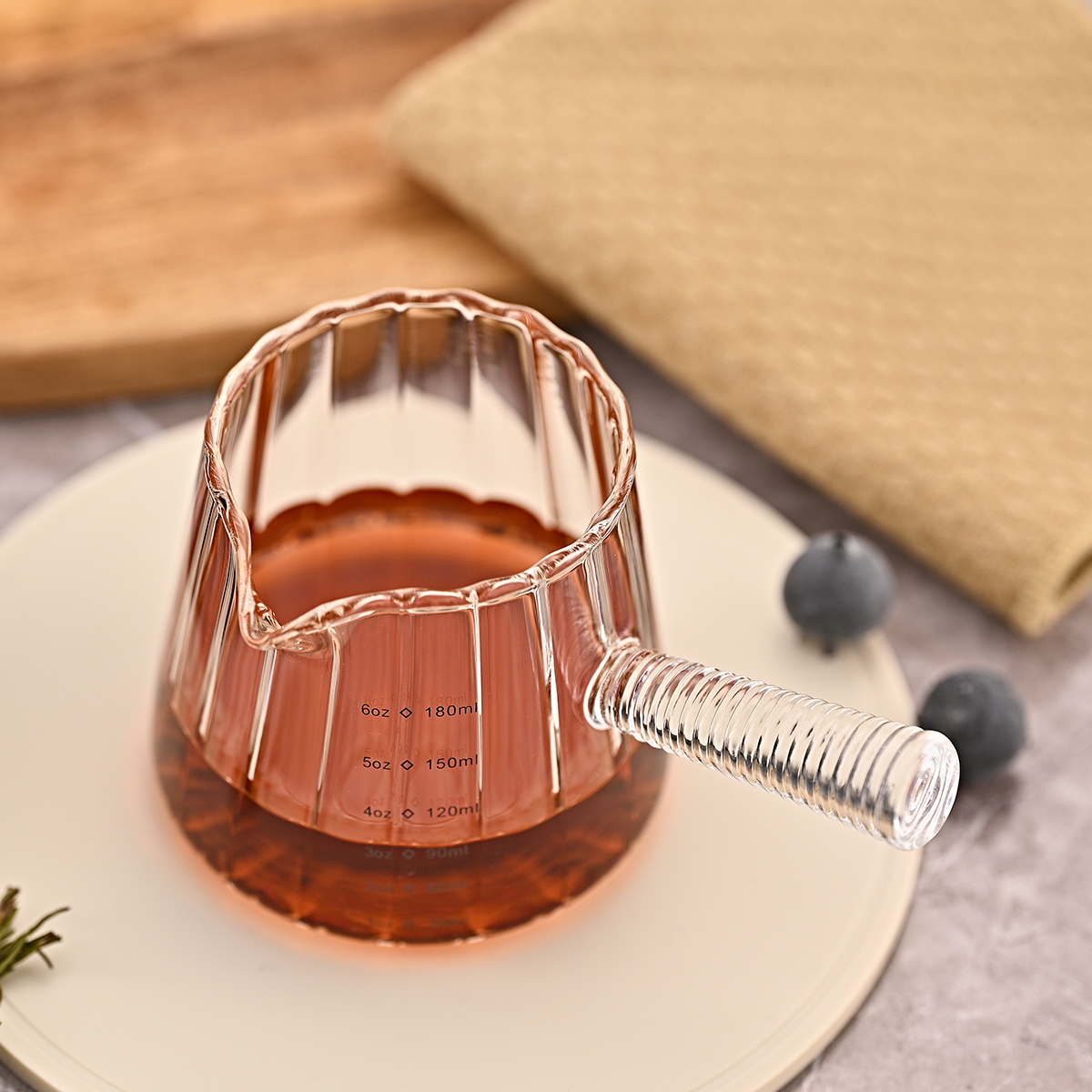 1 Pcs 180ml Mini Coffee Cup, Glass Milk Cup, Italian Coffee Cup With Glass Handle, Coffee Measuring Cup — foto 4