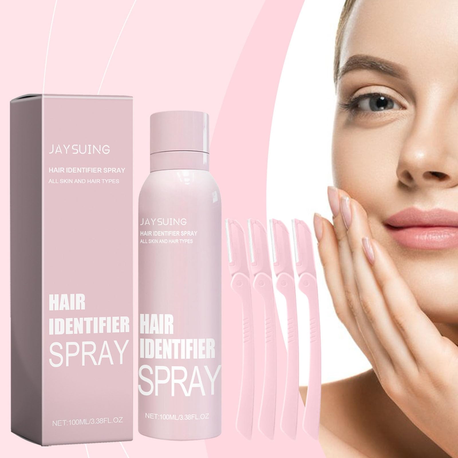 Hair Identifier Spray for Dermaplaning & Shaving. 【Hair Identifier Spray for Face Shaving】: Achieve a flawless shave by clearly highlighting the contours of your face and target tiniest hair strands.【Effect Description】: Hair Identifier Spray creates cool