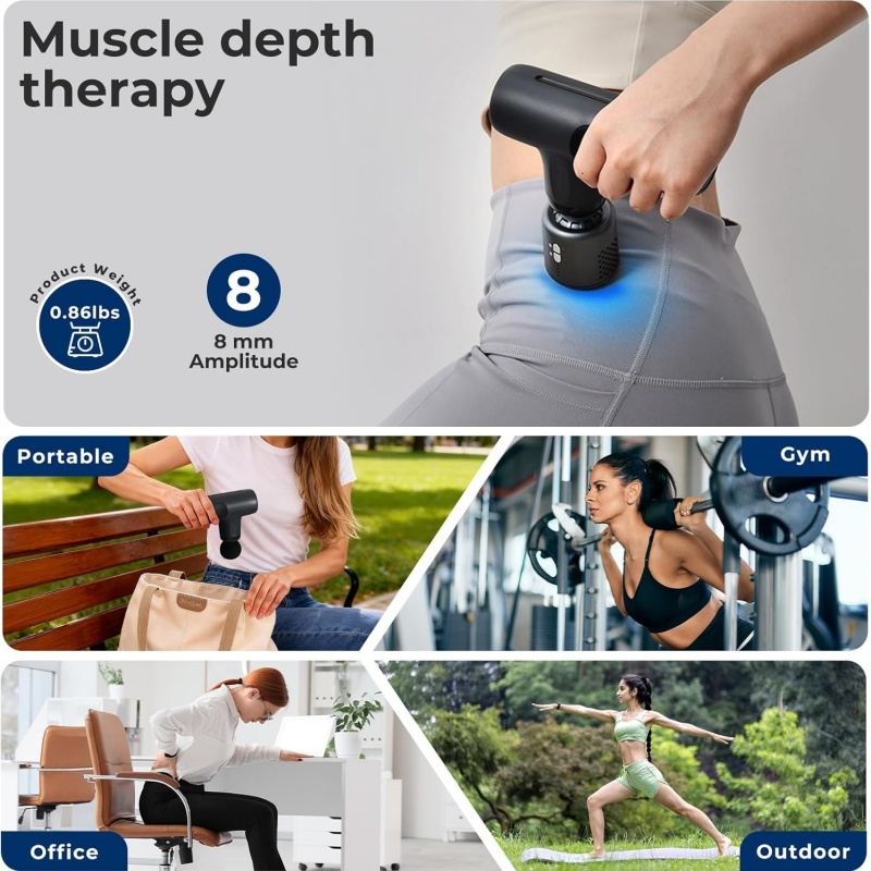 Massage Gun With Heat And Cold, Mini Massage Gun Deep Tissue Heat Muscle Massage
