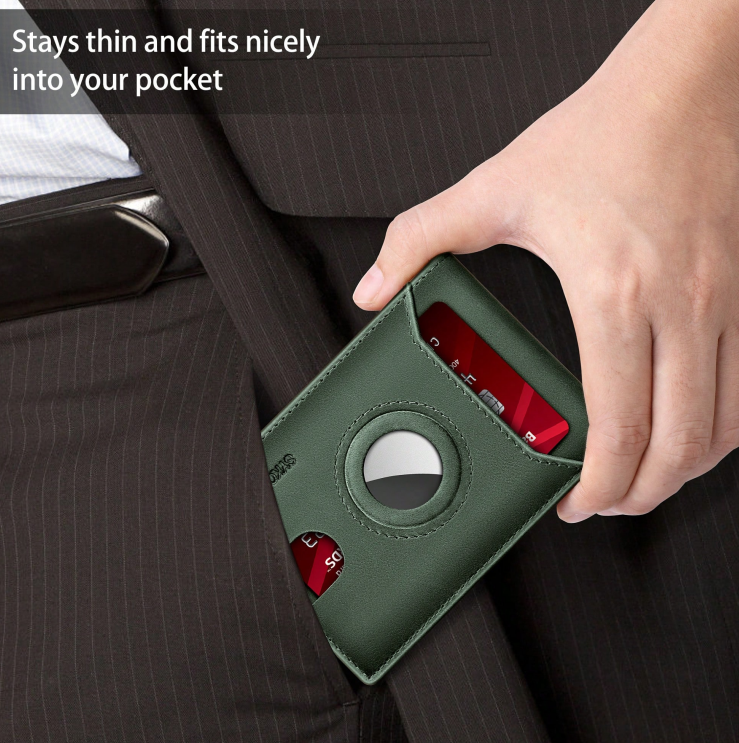 Airtag Wallet Men, Minimalist Front Pocket Wallets With Aritag Holder, Genuine Leather Bifold Slim Wallet, RFID Blocking Wallet For Men Up To 11cards -Air Tag Not Included - Image 7