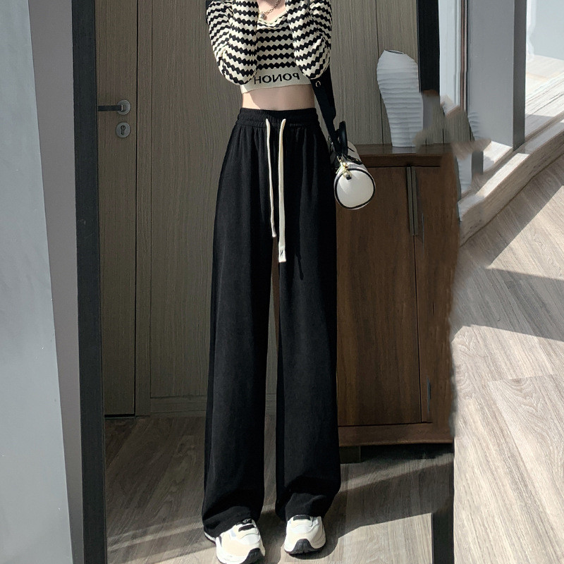 Women's High Waist Loose Straight Casual Knitting Pants