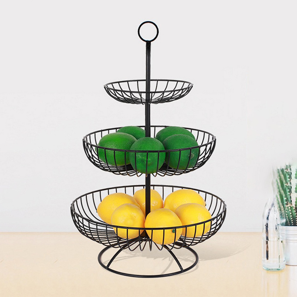 Title 5, European style iron three layer fruit plate dry...