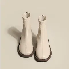 Women's Autumn And Winter Mid Tube Martin Boots - Beige - View 1