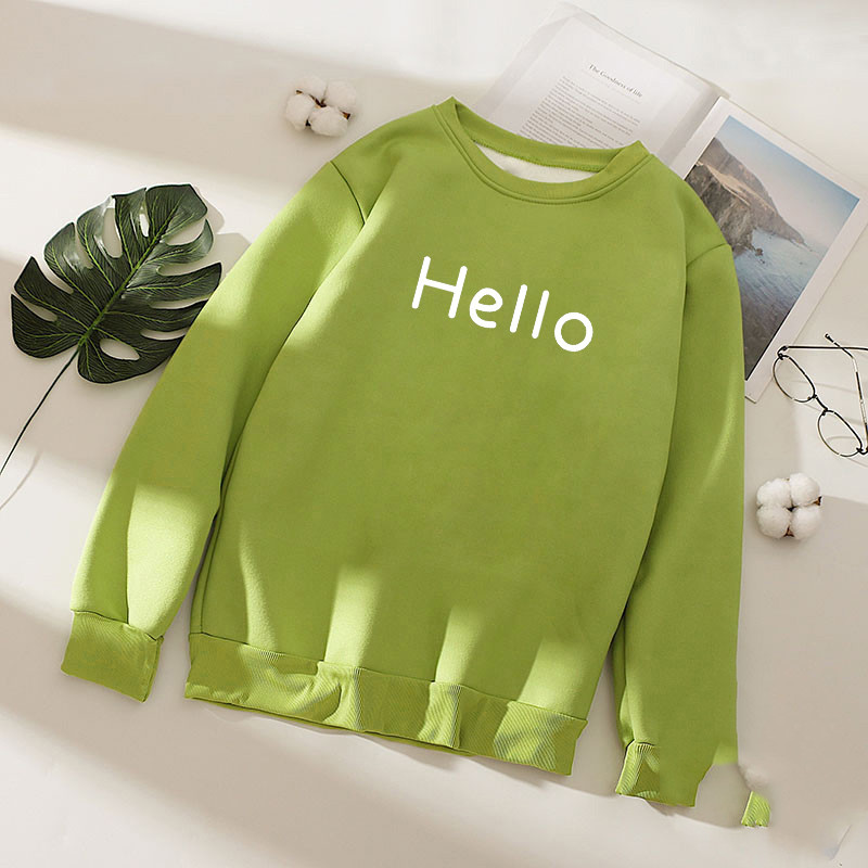 Winter Warm Top Women's Bottoming Shirt Loose Plus Velvet Thickened Sweater